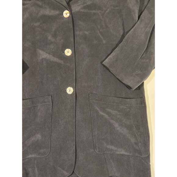 Laura Leigh NEW Women's 100% Silk Black Jacket Blazer Size 10 - Picture 10 of 13